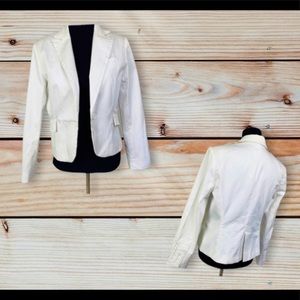 Kenar Blazer Size 10 Cotton White classic workwear casual chic blazer